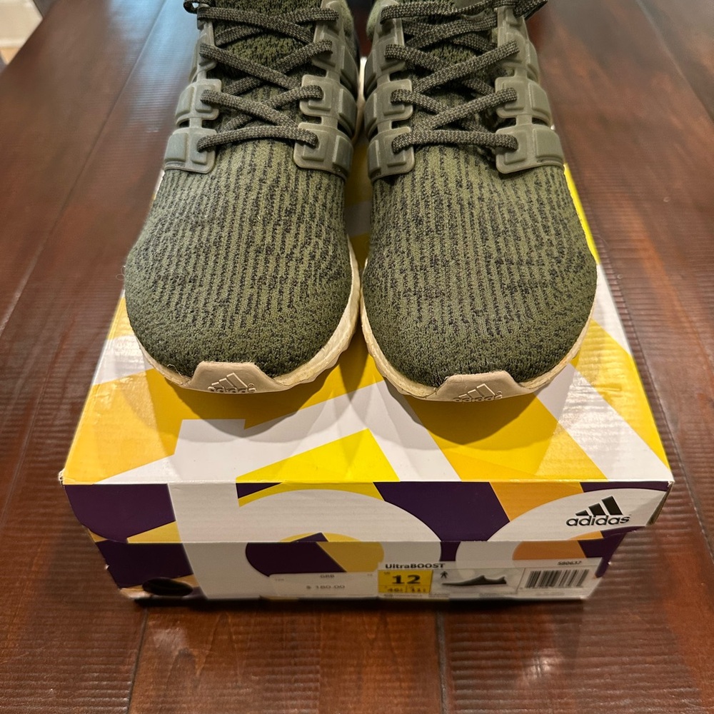 Adidas UltraBoost Sneakers in Olive Green - excellent condition